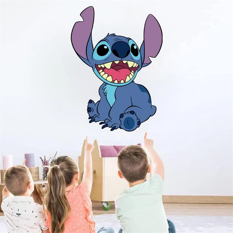 Cartoon  Lilo & Stitch Stitch Wall Stickers For Kids Room Home Bedroom PVC Decor Cartoon Movie Mural Art Decals