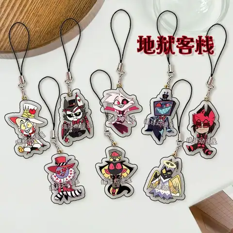 Hazbin cosplay hotel alastor lucifer cosplay zubehör halloween prop key chain cosplay