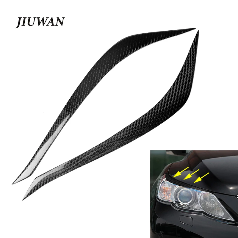 

Одна пара высококачественных налобных фонарей из натурального углеродного волокна, наклейка для век, бровей, отделка крышки, аксессуары для Toyota MARK X 2010 2011 2012