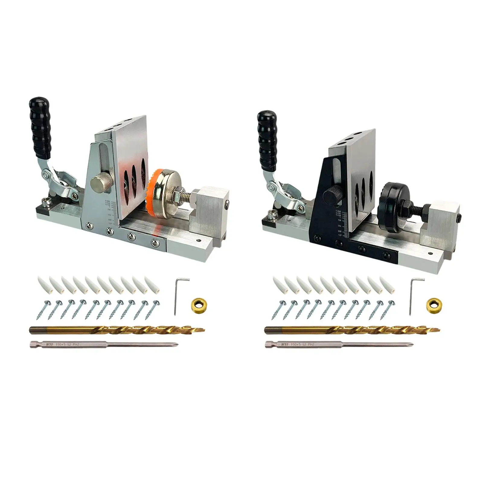 

Pocket Hole Jig Kits with Drill Bit Durable Easy to Use Hole Drill Guide Jig Set for Joinery Pros Hobbyists Hardwood MDF