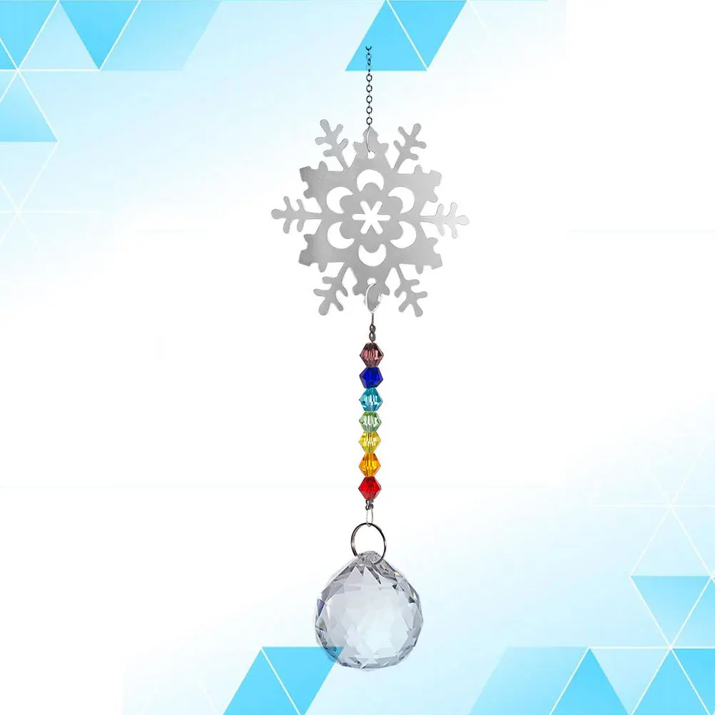 

Crystal Pendant Snowflake Colorful Beads Hanging Wedding Party Door Window Car Costume Decor Interior Hanging Supplies