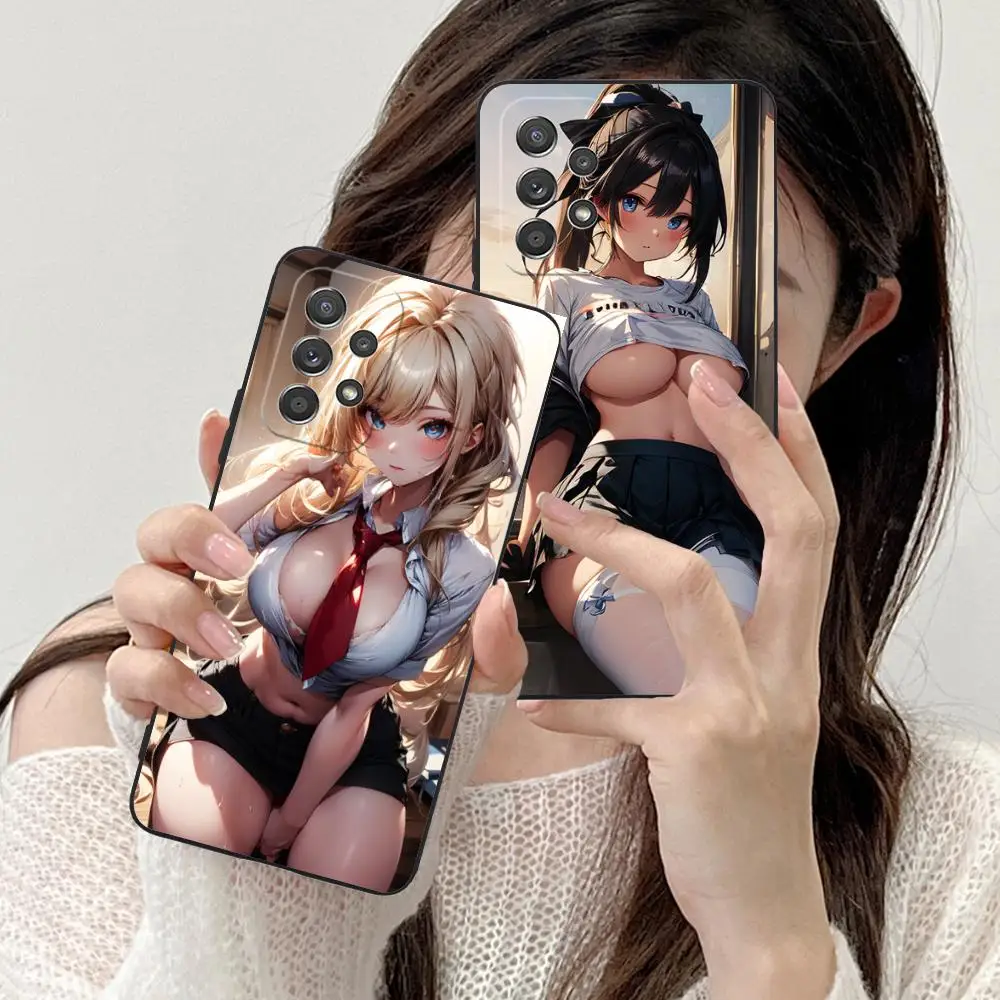 JK زي مدرسي فتاة قضية الهاتف لسامسونج غالاكسي A73 72 71 70 56 55 54 53 52 36 35 34 23 16 15 5G اللون الغطاء الواقي