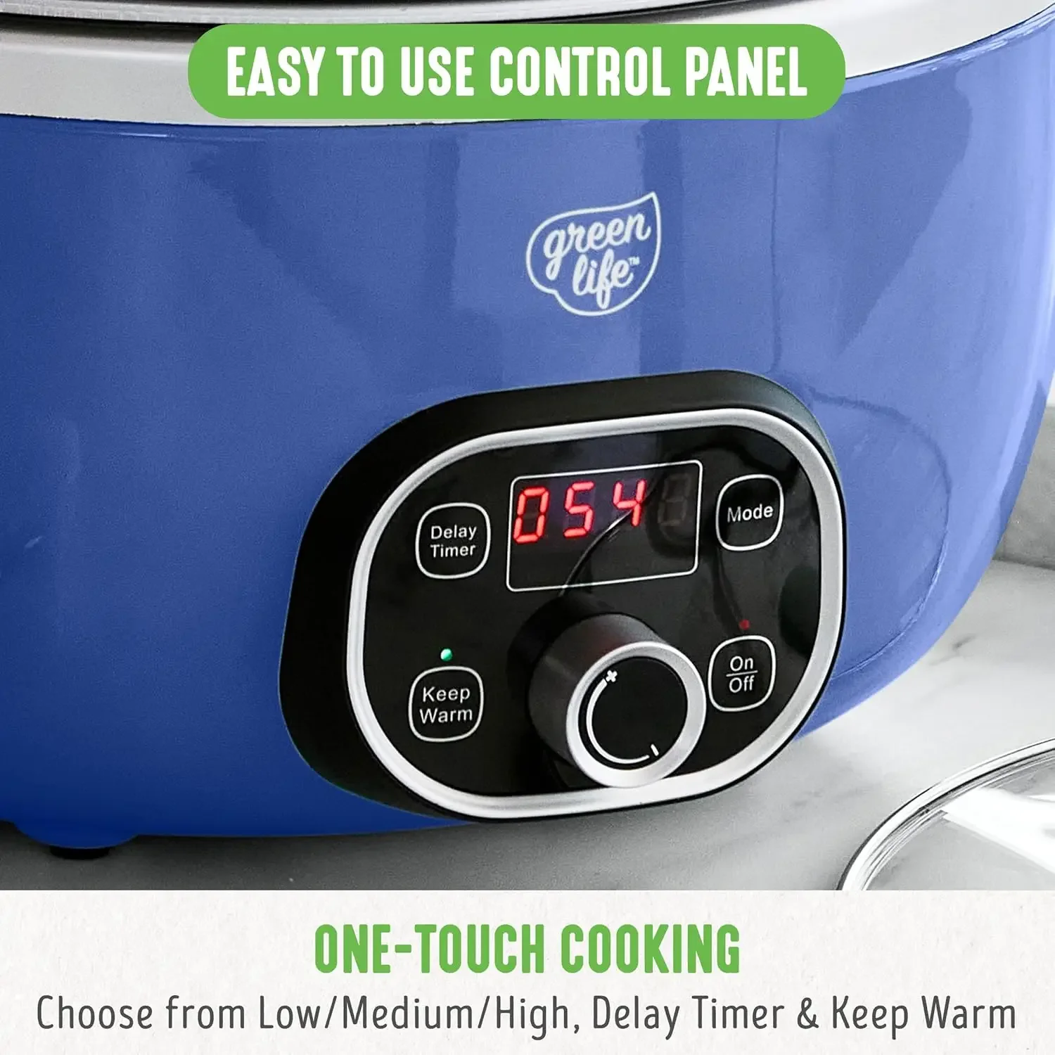 6-Liter-Keramik-Schongarer, PFAS-frei, programmierbarer, abnehmbarer, gesunder Antihaft-Topf für Familienmahlzeiten, zum Anschlagen auf dem Herd, hält Wa