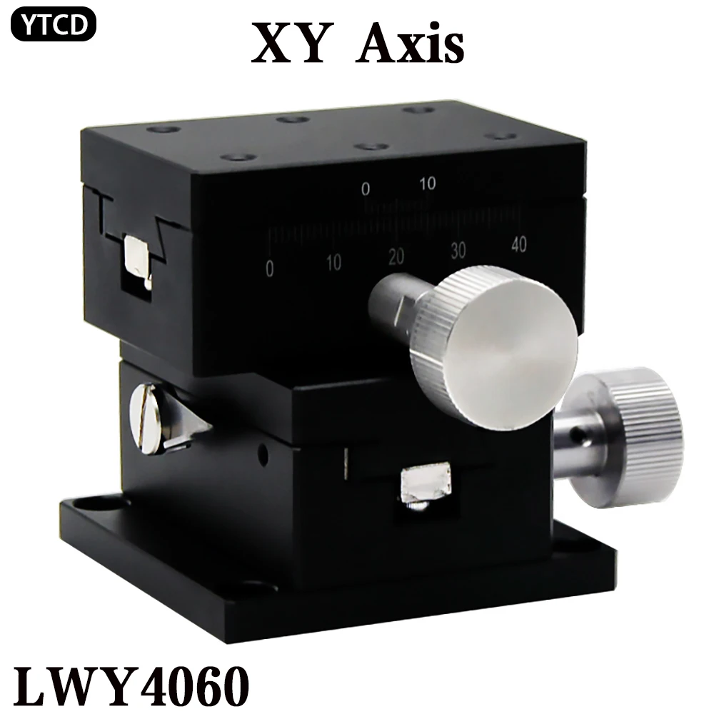 XY Axis LWY4060 40*60MM Dovetail Groove High Precision Sliding Table Manual Shift Platform Gear Knob Adjust Slider Linear Guide