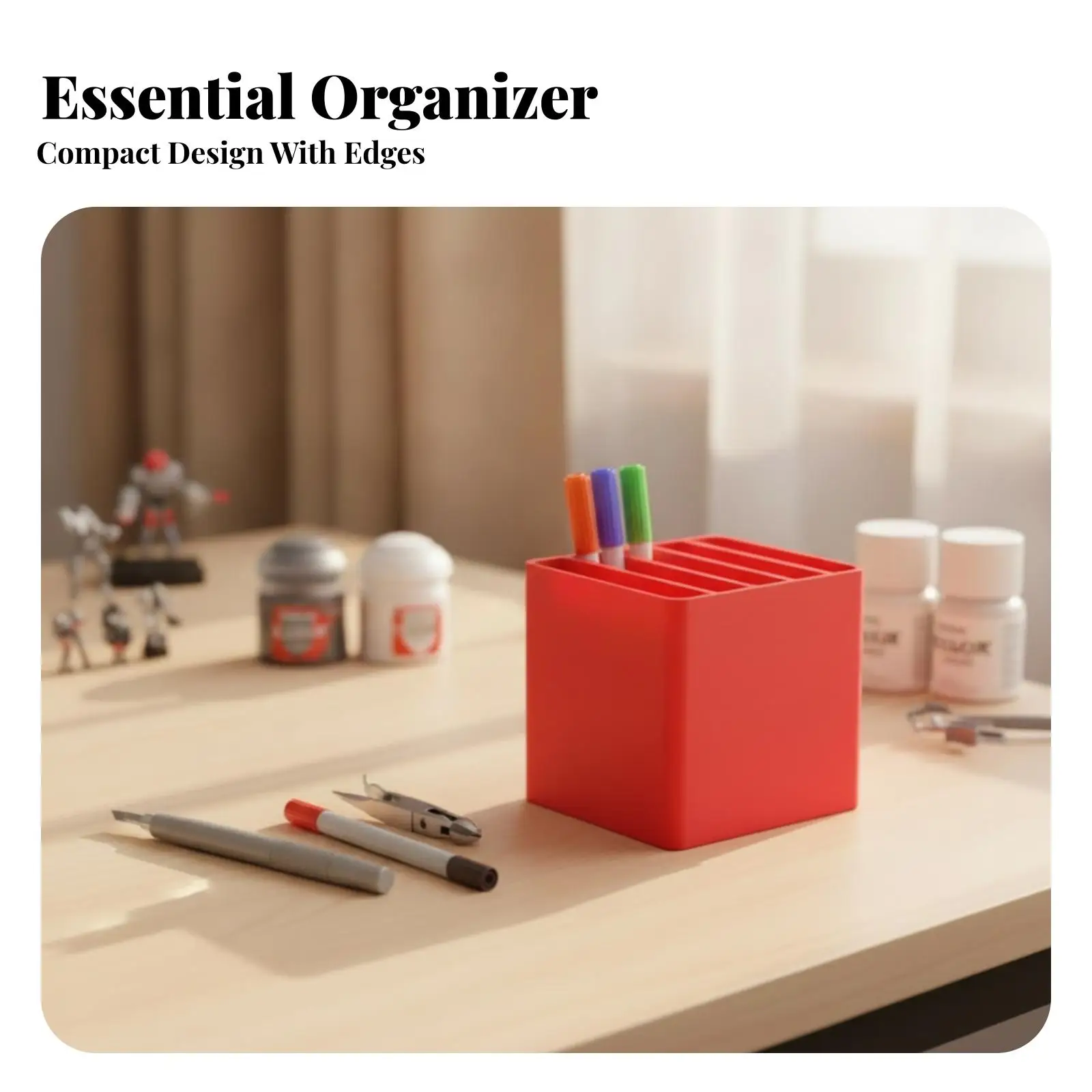 Mini Desktop Tool Storage Container-Organized for Model Builders, Crafters