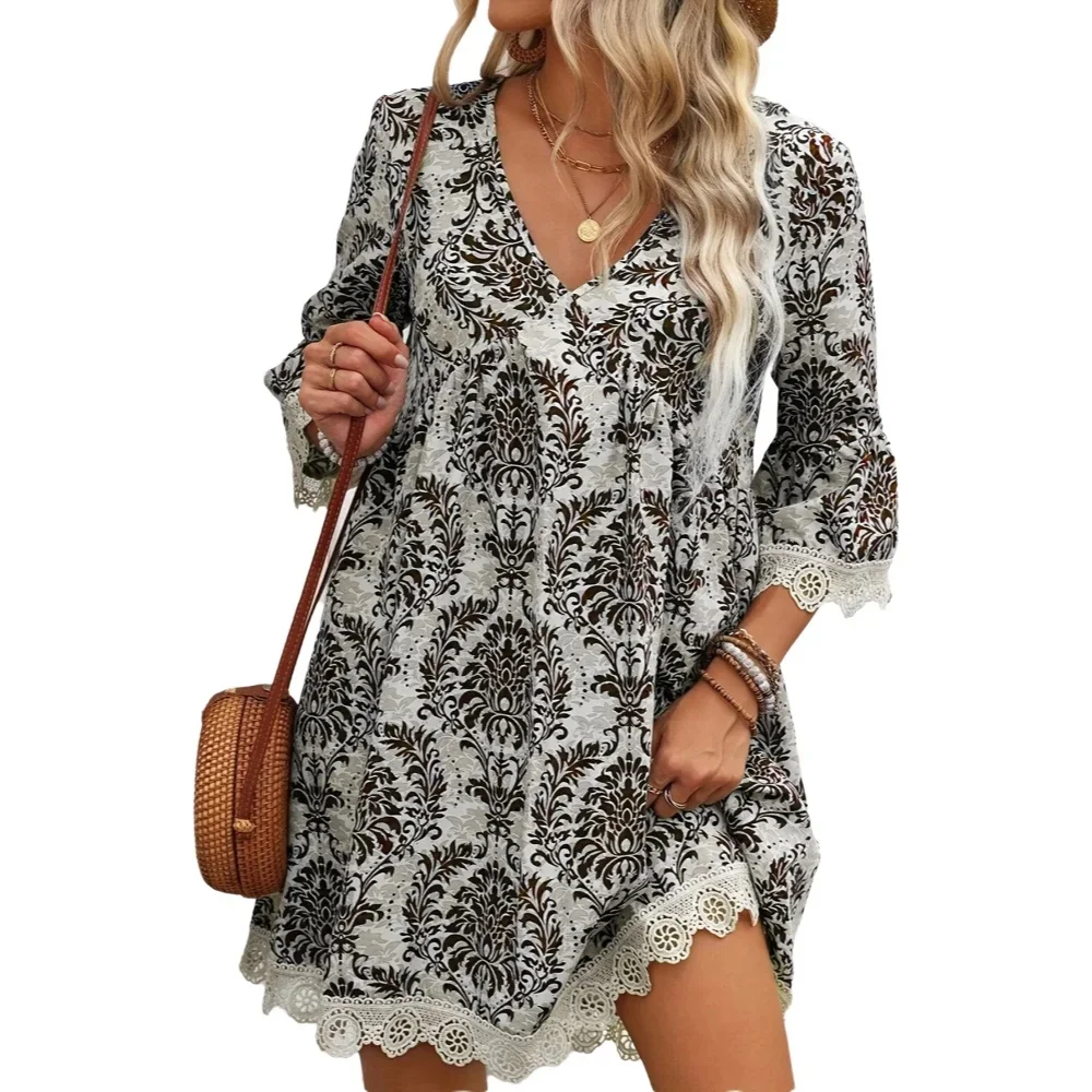 Robe Maxi décontractée pour femmes, grande taille, coupe ample, grande taille, vêtements à la mode pour femmes, 2025