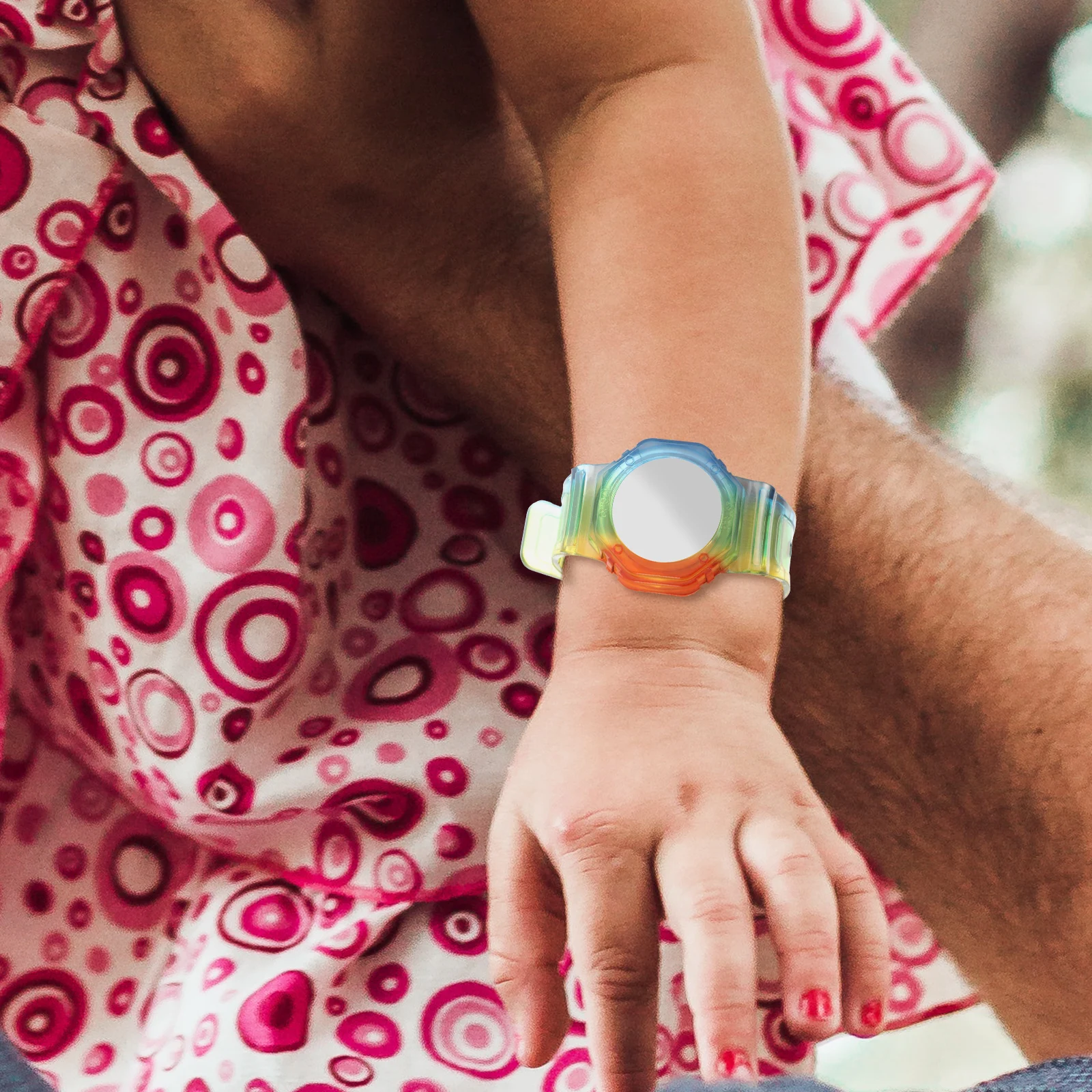 

Band Kids Strap Bracelet Protector Semi-transparent Tpu Compatible Stainless Steel Washable Adjustable Wristband