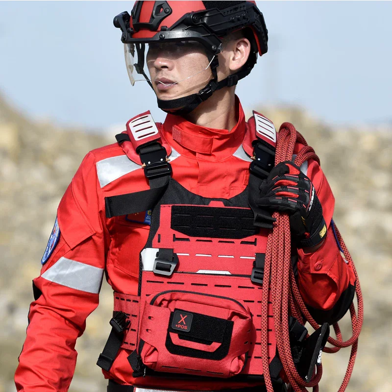 Lightweight tactical vest molle module quick-release cs training equipment breathable multi-functional protective rescue vest