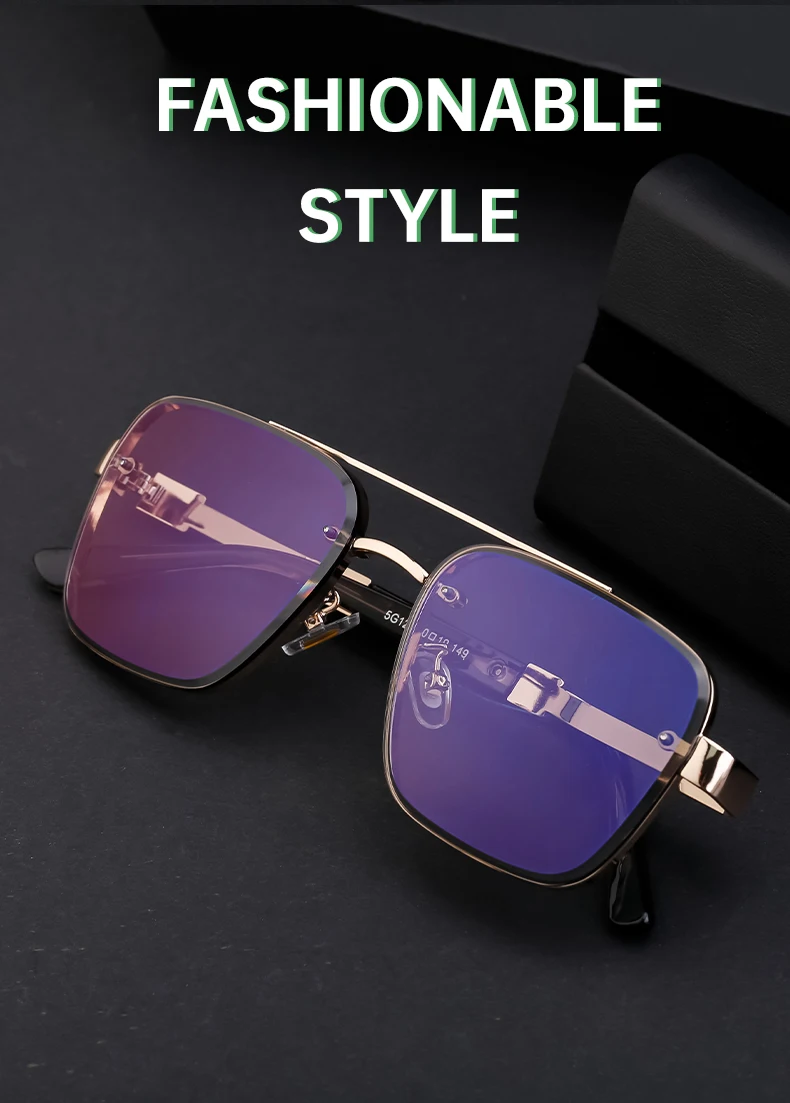 Übergroße quadratische Sonnenbrille für Herren, große Luxus-Designer-Vintage-Metall-Sonnenbrille für Männer, modische Eyewear, Gafas De Sol – Detail 2