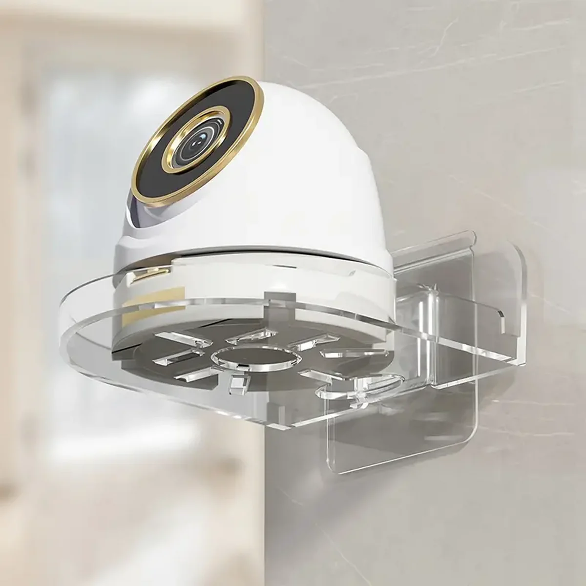 Universal Wall-Mounted Surveillance Camera Bracket - No-Drill Adhesive Tray Home Security Camera Holder for Easy Installation