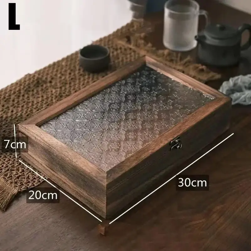 Retro Wooden Storage Box Plain Wood With Lid Multifunction Hinged Boxes Gift Packing Jewelry Case Box Home Sundries Storage Box/ - Image 4