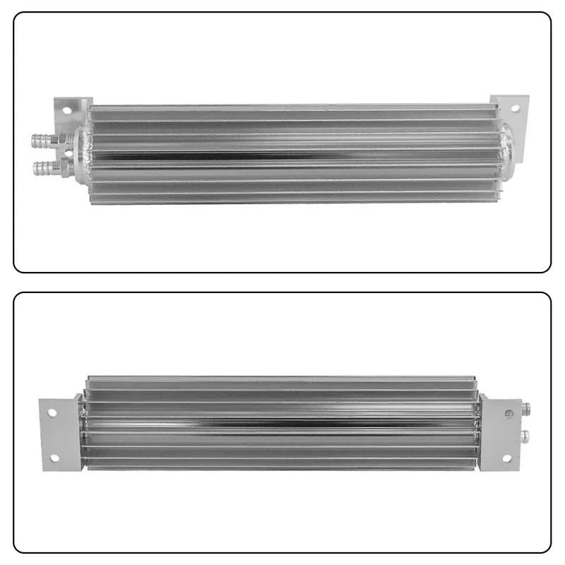 12'' Dual Pass Finned Transmission Oil Cooler W/Fittings Chevy 350 SBC BBC Ford Mopar SBB Universal Aluminum