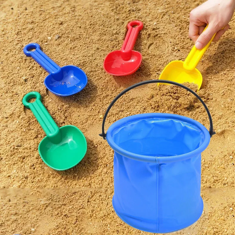 2/4Pcs Portable Folding Washing Pen Bucket Outdoor Beach Sand Pool Fishing Handheld Leisure Art Toys