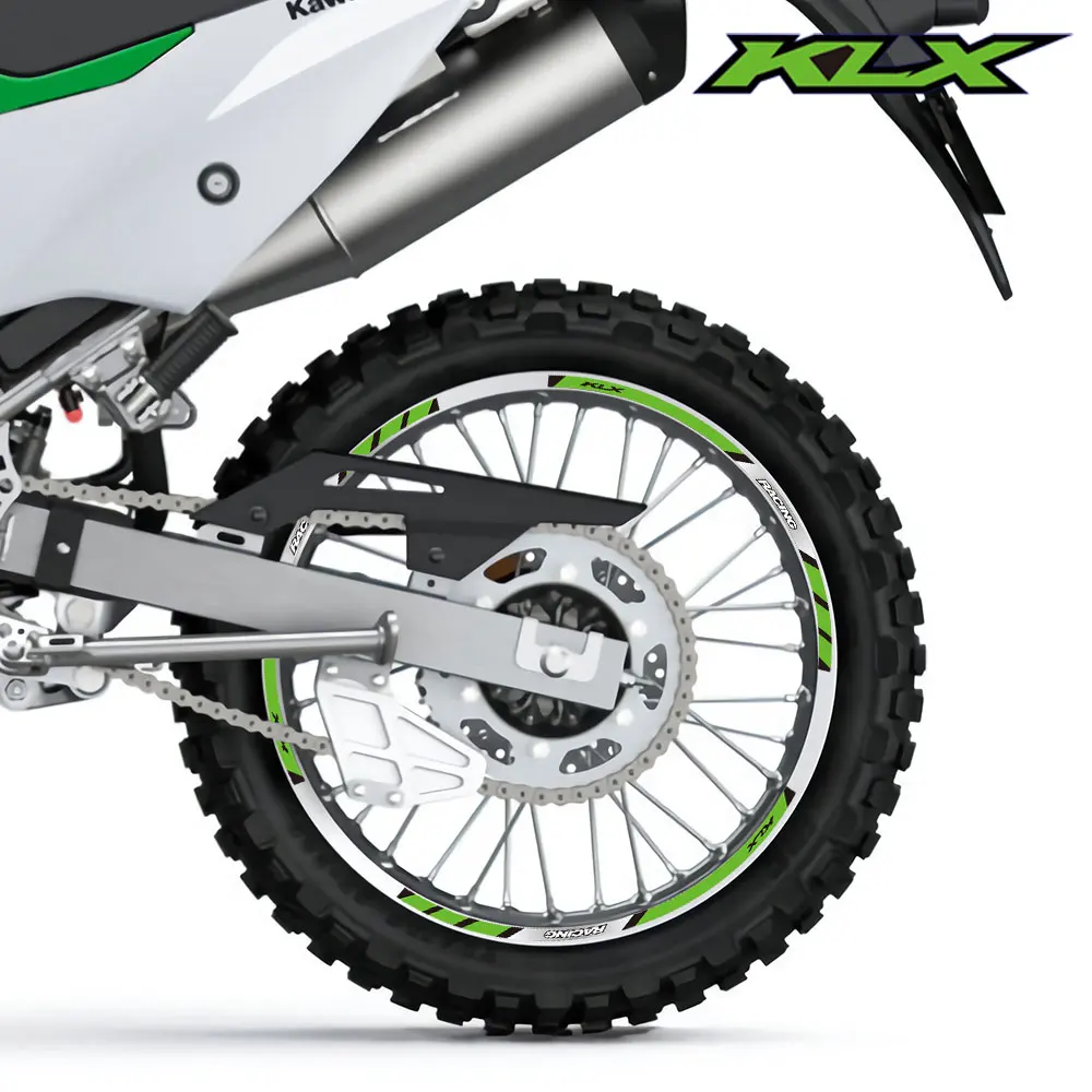 For KAWASAKI KLX400 KLX400R KLX400SR KLX450R KLX300 KLX250S KLX250 KLX230 KLX230S KLX250R Rim Decal Wheel Hub Reflective Sticker