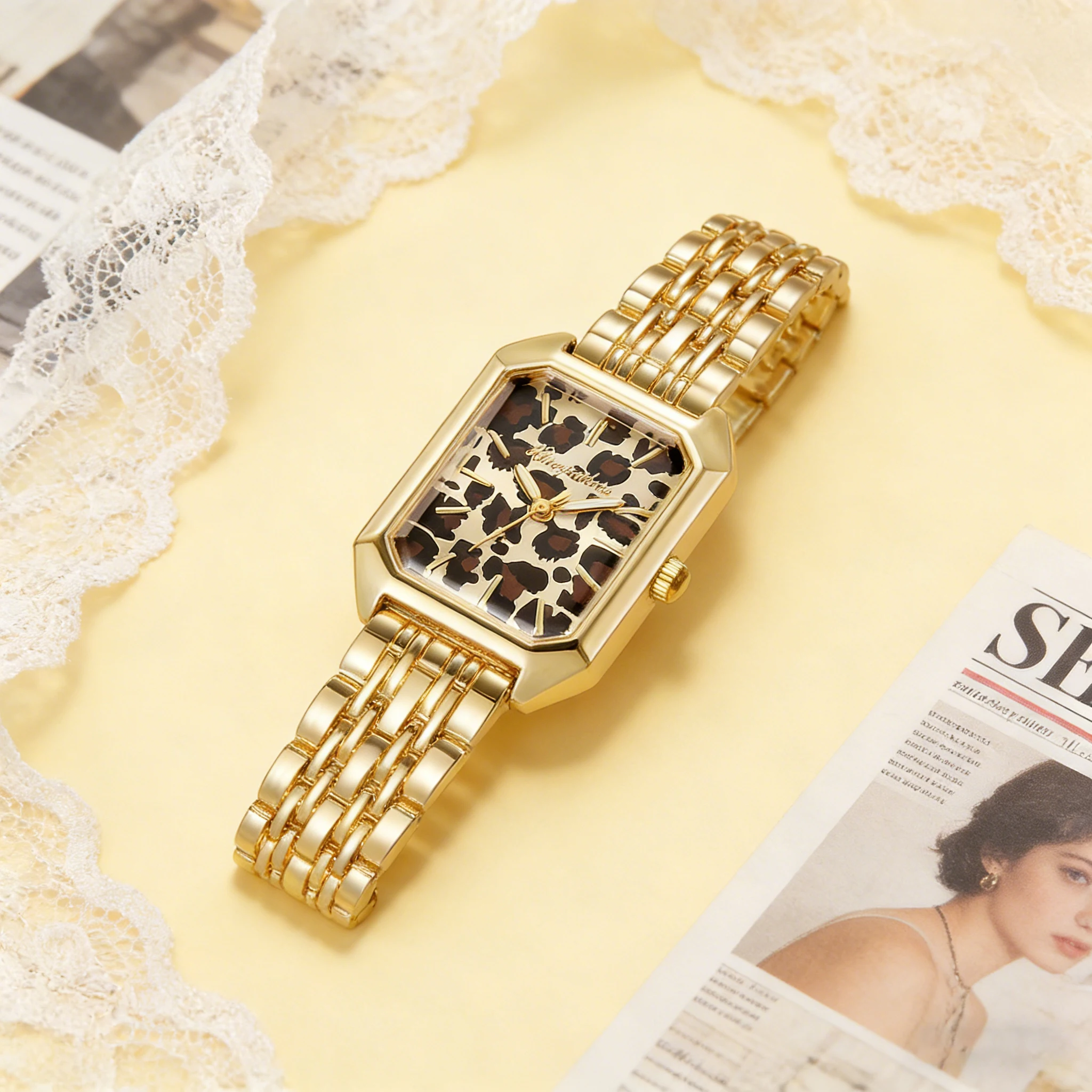 

Часы IEKE в традиционном китайском стиле с позолоченной головой змеи для женщин, стильный леопардовый принт, нишевая модель, роскошные, элегантные, высокого качества