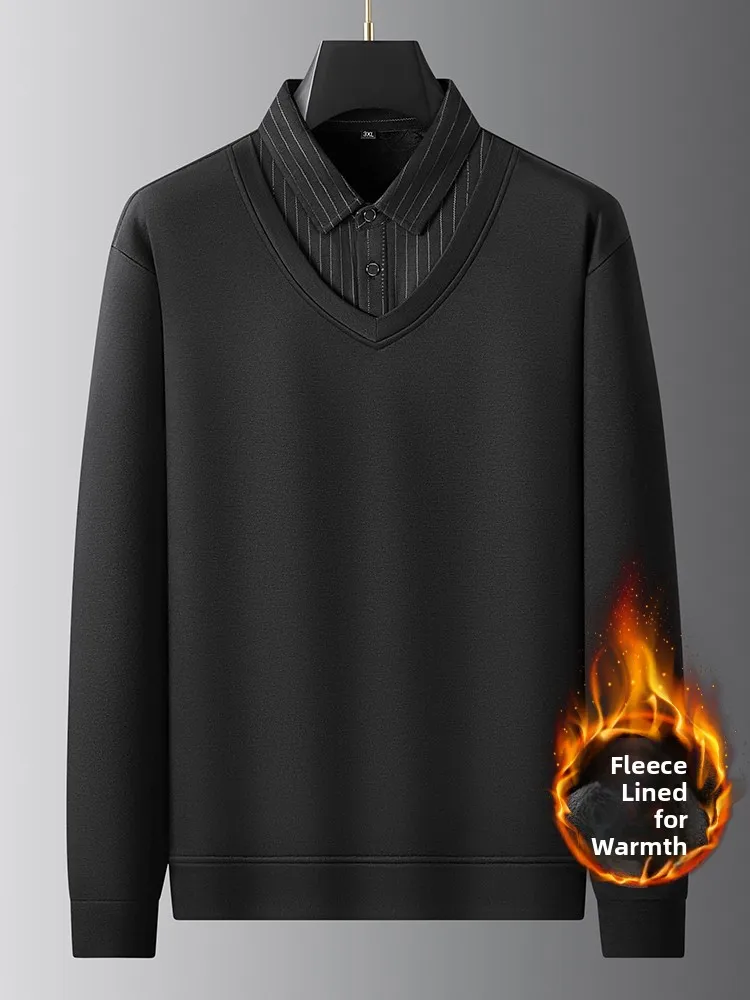 

Мужская футболка большого размера с длинным рукавом, утепленная, повседневная, базовая, удобная, дышащая, стильная