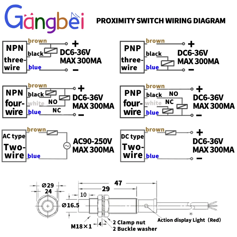 مفتاح القرب PR18-8DP DN DO DC AO AC DP2 DN2 حثي PNP NPN عادة مفتوحة M18 تيار مستمر ثلاثة خطوط NO NC