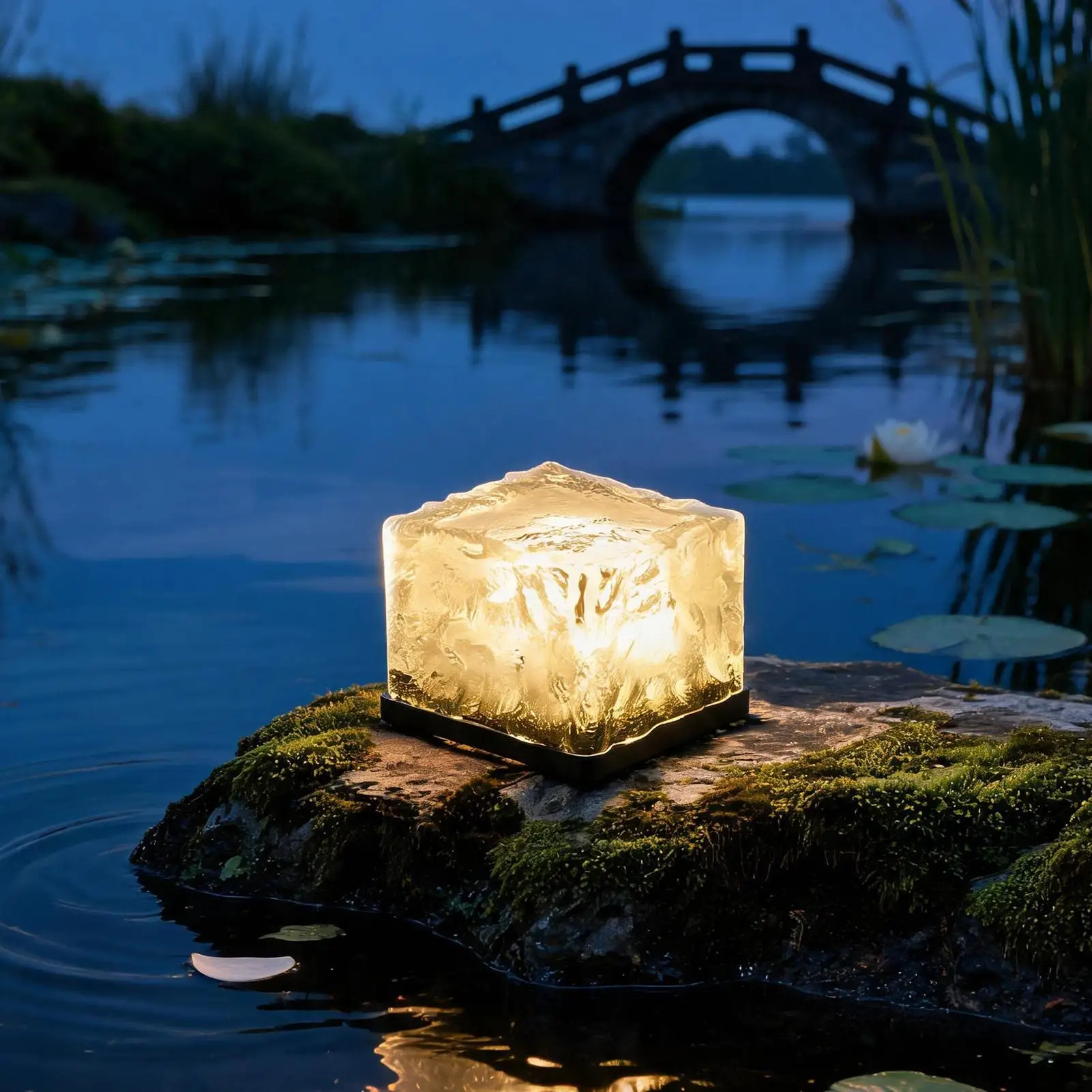 Solar Brick Lights Outdoor Waterproof Ice Brick Shape LED Path Lighting Solar Lights Outdoor For Yard Lawn Patio Porch Walkway