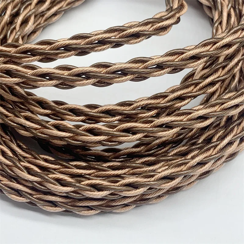 8-strand round braided 7N single crystal copper mixed braided headphone upgrade line single-strand 63-core OD:6.0mm