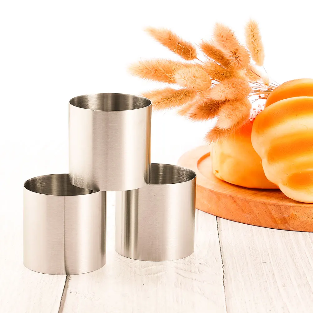 

Baking Molds Cake Mousse Ring for Cooking Cheese Silver Stainless Steel Mousses