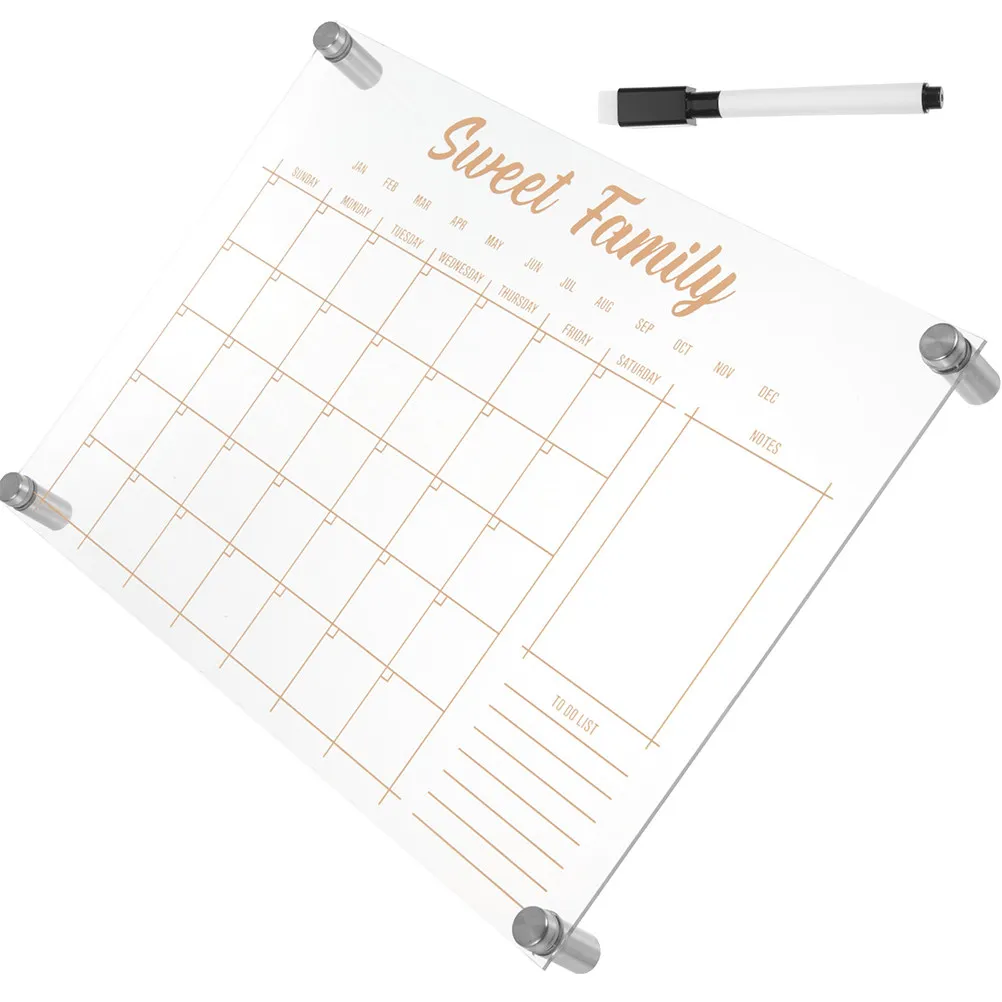 1Set Multifunctional Message Board Stable Acrylic Lightweight Erasable Memo Board for Home Office School Weekly Plan