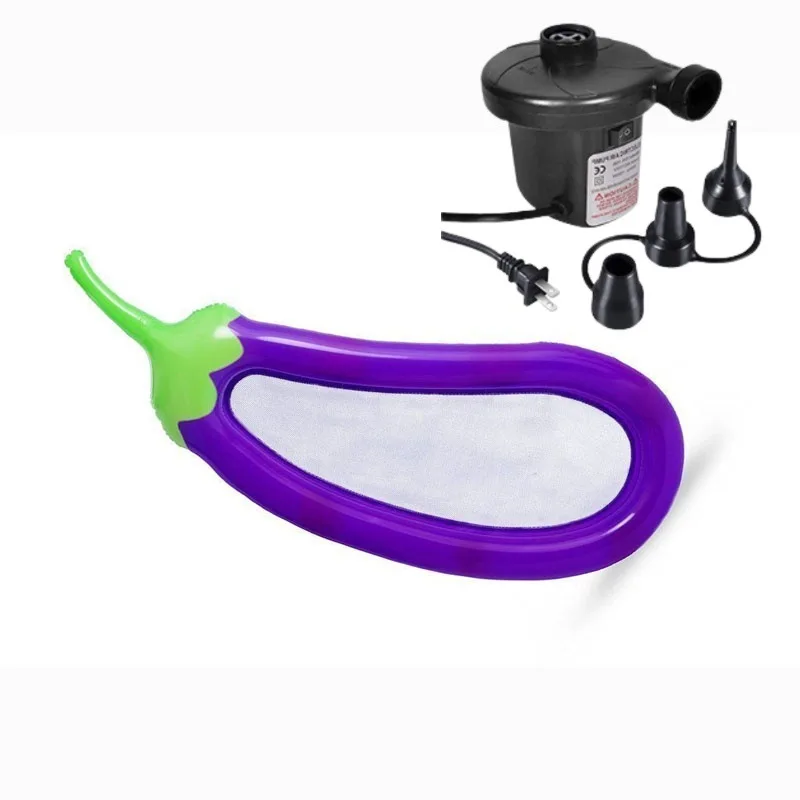 Large Internet celebrity eggplant floating row inflatable double swimming punch adult water mount swimming