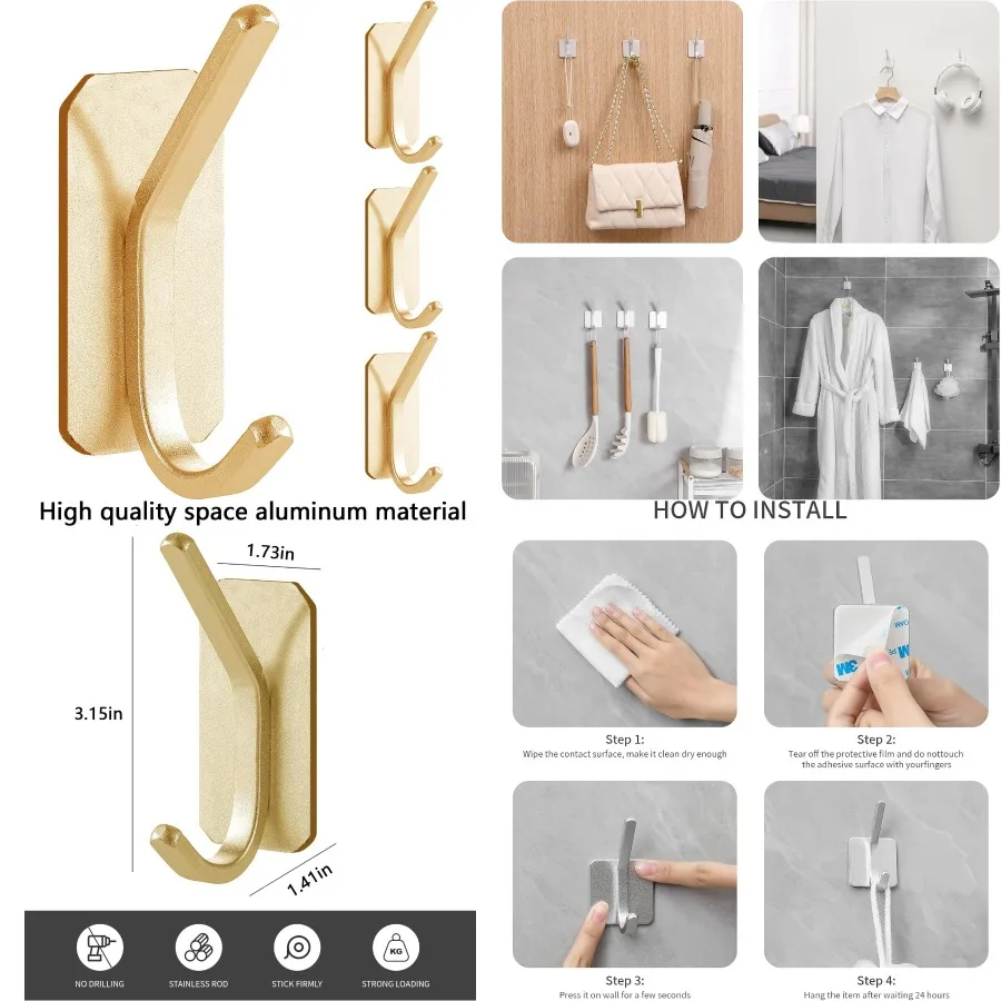 

Heavy Duty SelfAdhesive Hooks with Multiple Colors and Styles for Home School and Office Use Up to 30 lb Load Capacity per Hook