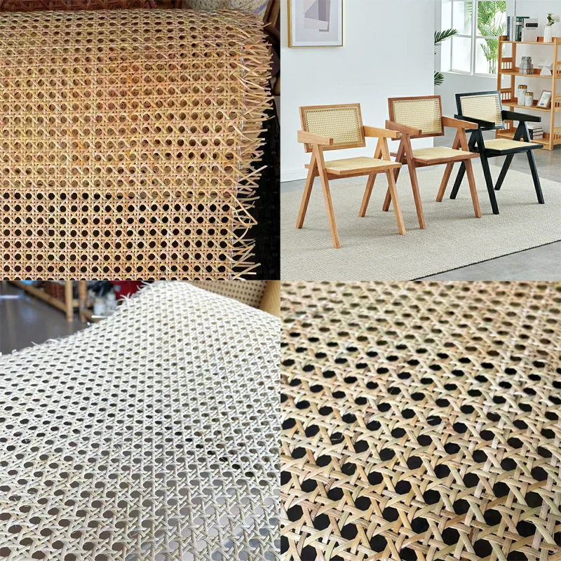 High Quality Natural Real Rattan Woven Belt Furniture Repair Material for Furniture Chairs Cabinets DIY Woven Open Mesh Canes