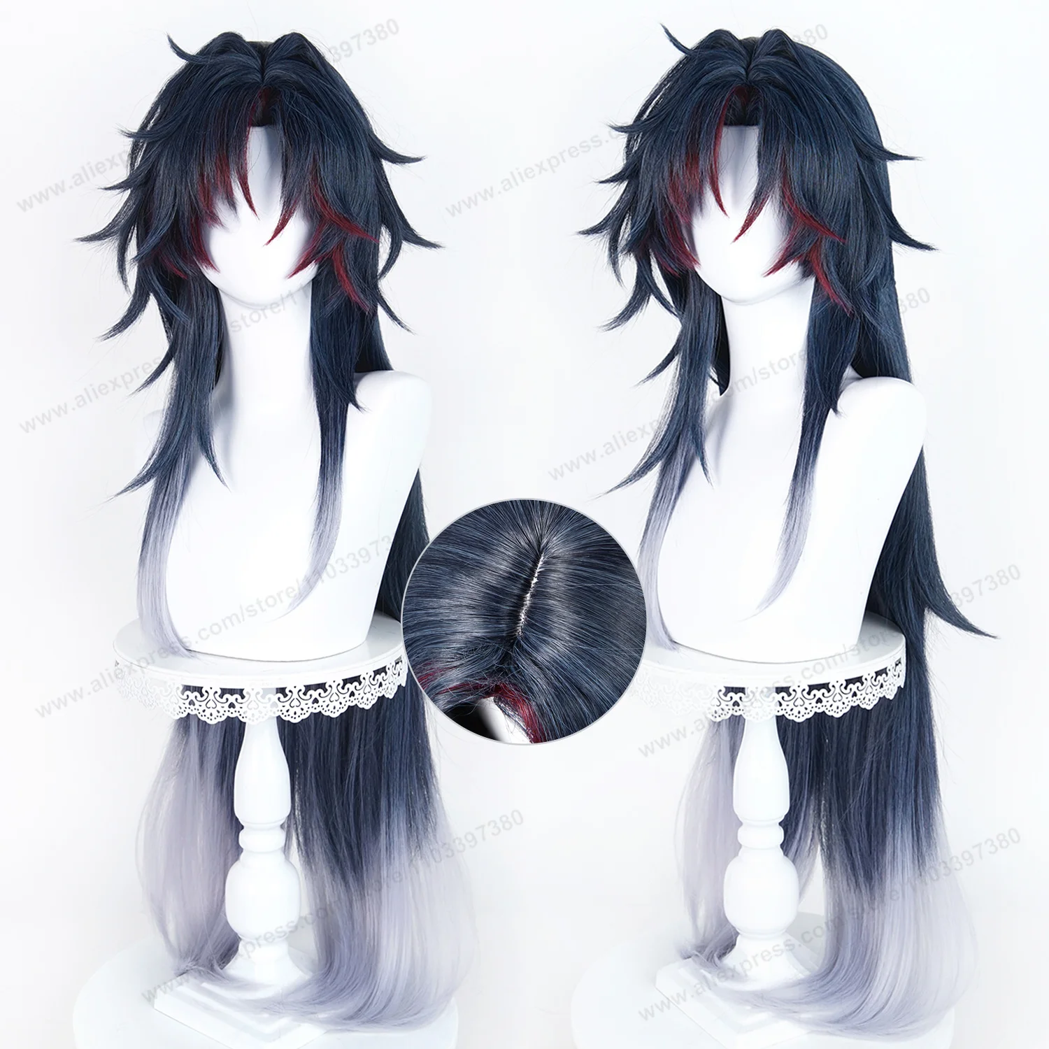 HSR SP Mortenax Blade Cosplay Wig 100cm Long Man Wigs Anime Cosplay Wig Halloween Heat Resistant Synthetic Hair