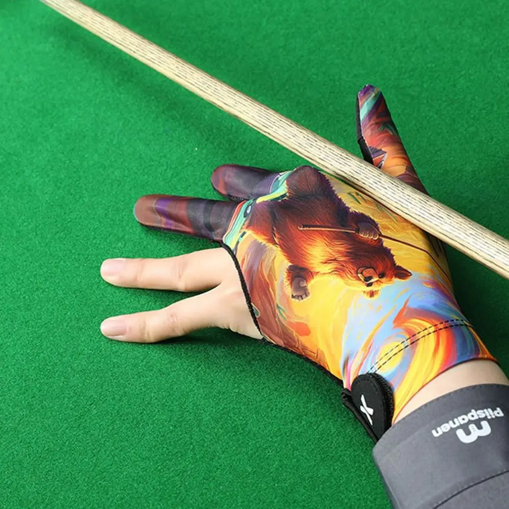 

Fashion Left Hand Billiards Glove Elastic Breathable Billiard Training Gloves Non-slip Three Fingers Glove Billiard Accessories