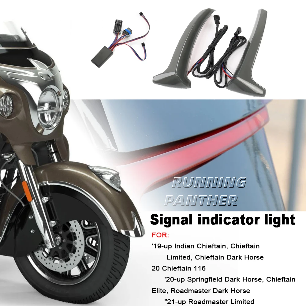 

F​or Indian Chieftain Roadmaster Springfield Dark Horse Tracer Rear Saddlebag LED Indicator Run Turn Brake Lights signal light