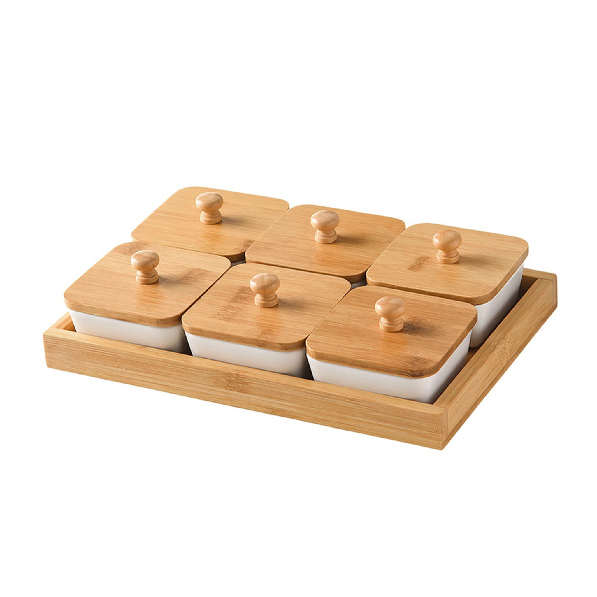 Elegant Ceramic Chips And Dip Serving Dish Set With Wooden Tray Stylish Hosts Tapas Hosting Platters