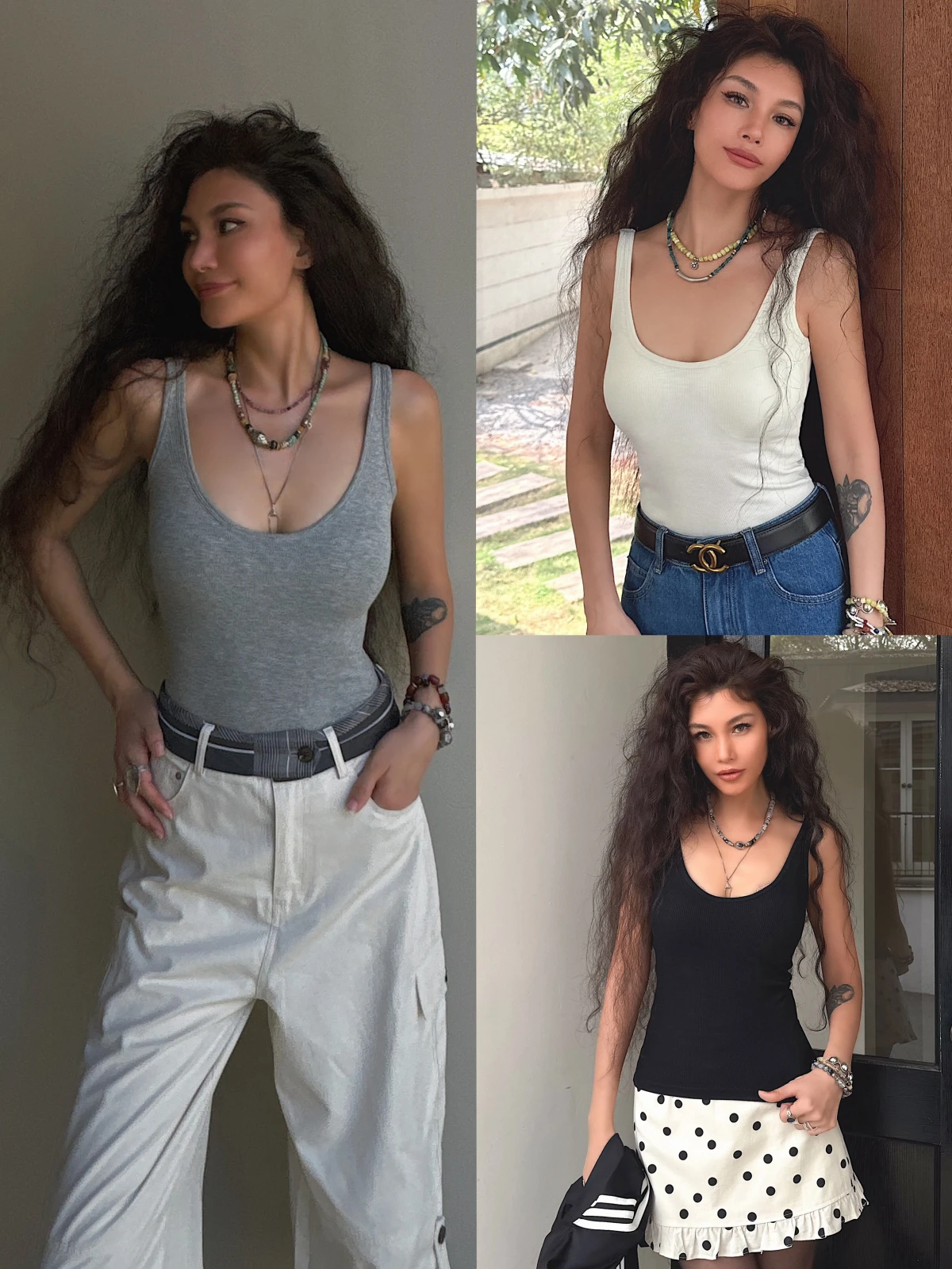

Limited Edition Thin Sponge Pad High Elasticity U-Neck Vest Semi-Lined Sexy Simple Backless Cotton Blend Women's Vest