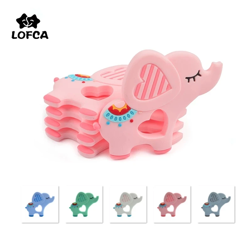 

LOFCA 1pc Dumbo Baby Teether New Elephant Baby Teething Chew Toy Food Grade Silicone BPA Free Baby Necklace Pacifier Pendant