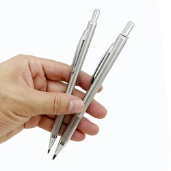 Lápices mecánicos de acero inoxidable de 3,0mm, lápices automáticos de dibujo y pintura de boceto de arte de Metal de 2,0mm con lápices de escritura de plomo 2B