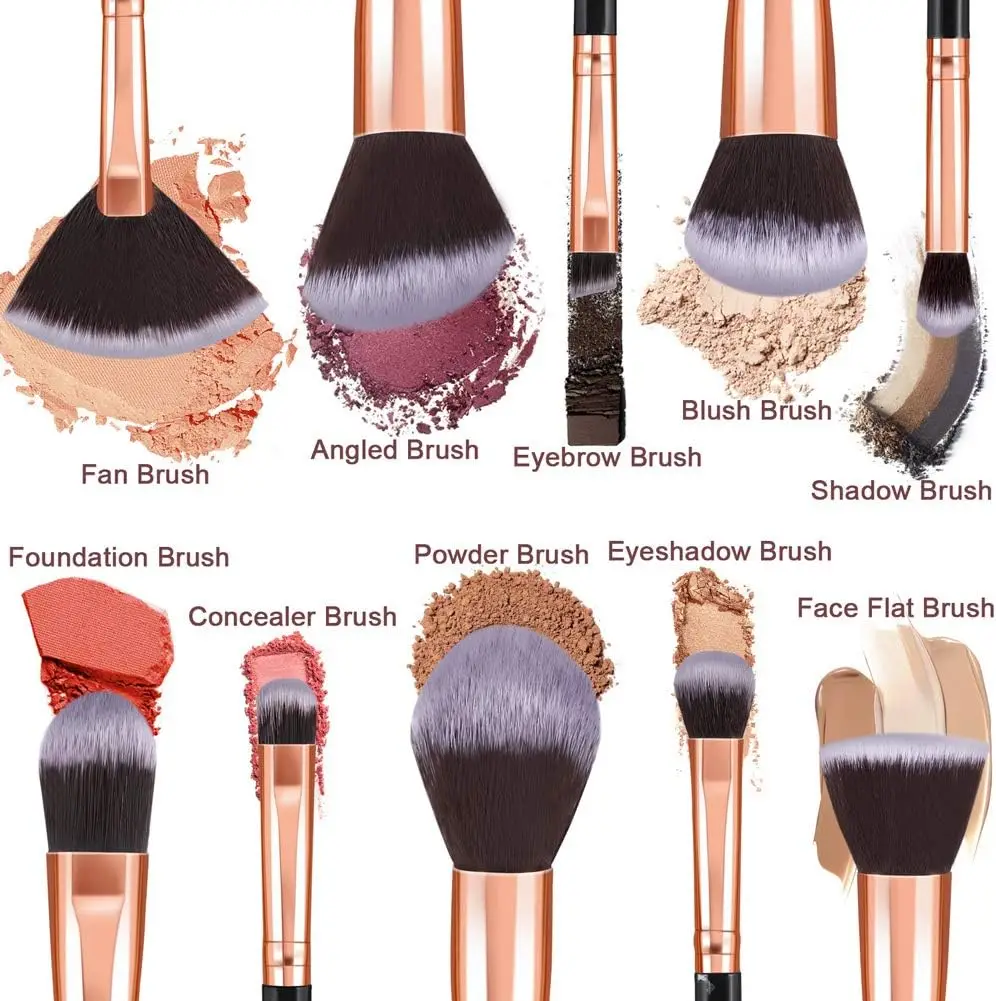 10Pcs Makeup Brushes Marble Makeup Brush Set Foundation Powder Blush Blending Eyeshadow Brushes Sets