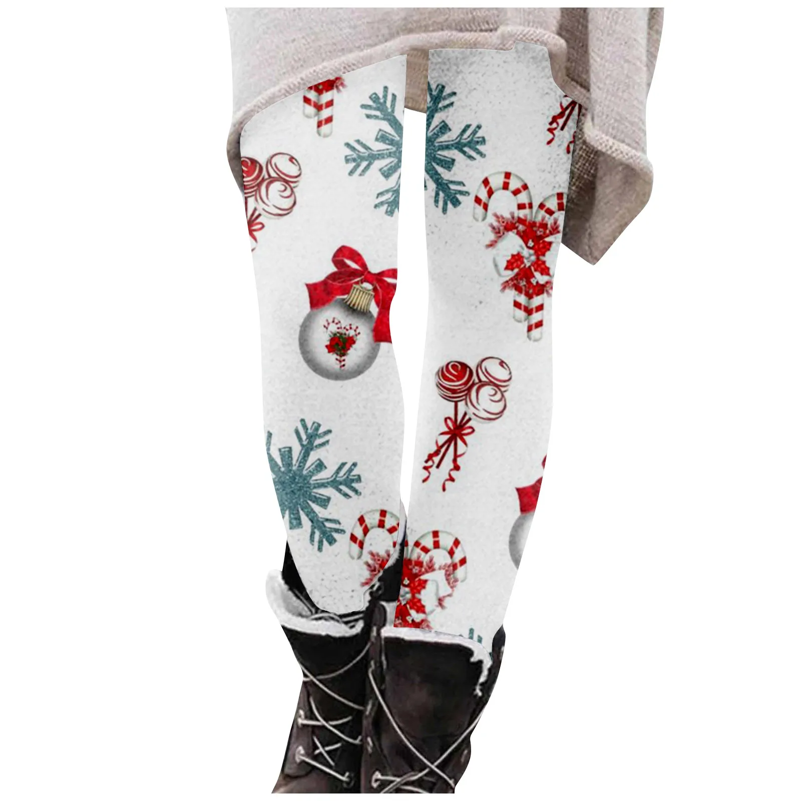 Christmas Winter Women Leggings Pants Plaid Printed Fashion Casual Long Slim Fit Stretchy High Waist Trousers Plus Size Clothing