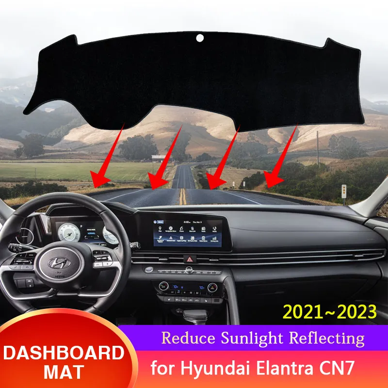 

for Hyundai Elantra Avante i30 Sedan CN7 2021 2022 2023 Dashboard Cover Sunshade Anti-sun Protect Carpet Cushion Car Accessories