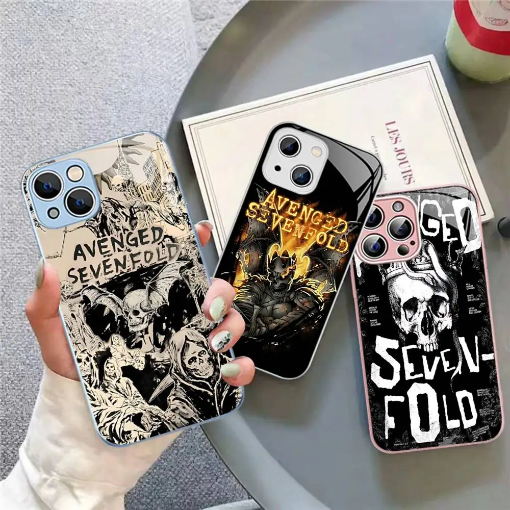 Band Classic A-avenged S-sevenfold Tempered Glass For Iphone 14 13 12 11 Pro Mini XS MAX 14Plus X XS XR Fundas