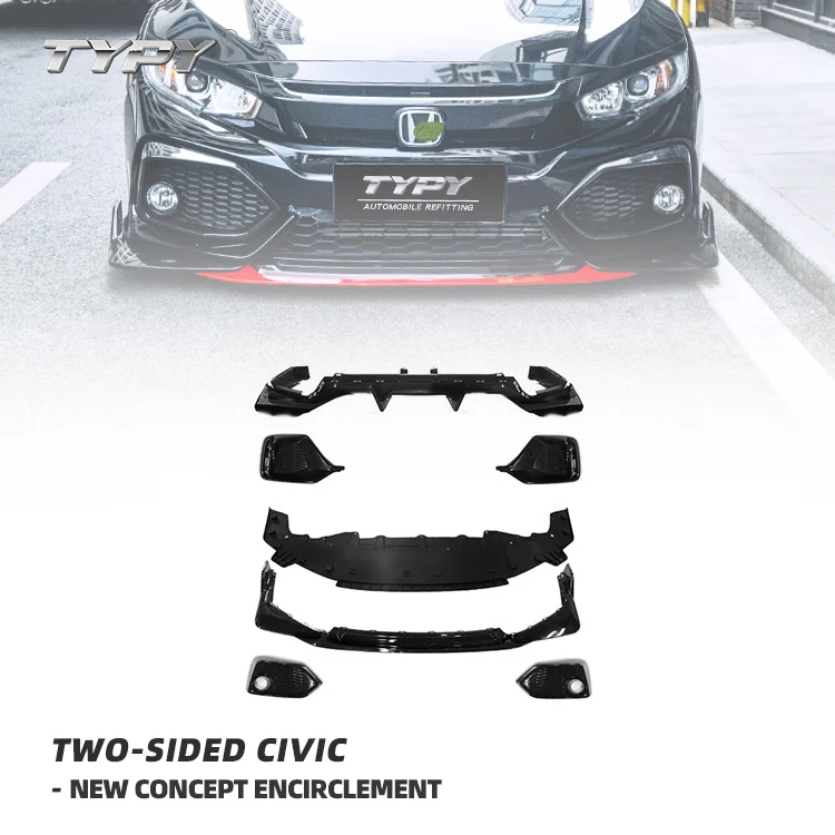 

TYPY Modified Front Bumper Front Surround Front Lip Car Bumper lip rear part body kit For Hatchback Civic Fk8 Fk7 Vrs2