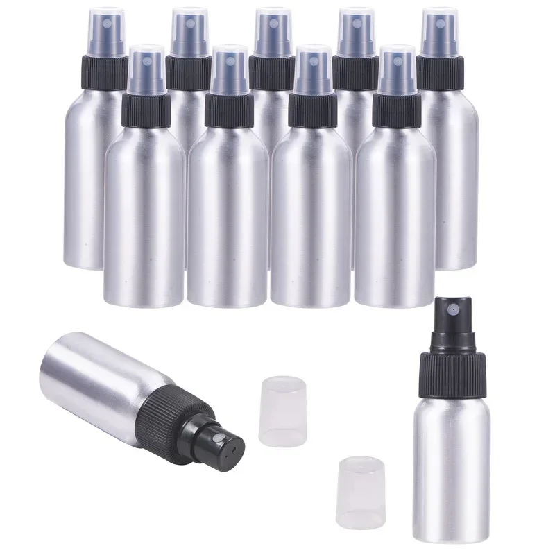 30/50/100/120/150/250 ml Alüminyum Sprey Şişesi Doldurulabilir Şişeler Parfüm Boş Konteyner Seyahat Kozmetik Püskürtücü Atomizer Gümüş