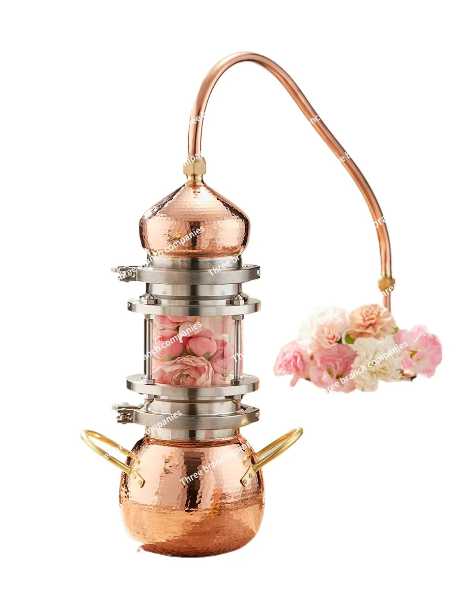 Pure Dew Distillation Machine Glass Distillator Household Small Pure Copper Brandy Brewing Wine Device