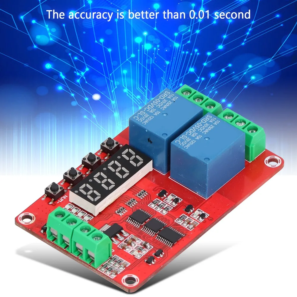 FRM02 Time Delay Relay Multi Function 2-Channel Timing Relay Module 5V/12V/24V LED Display Multi Function Relay Module