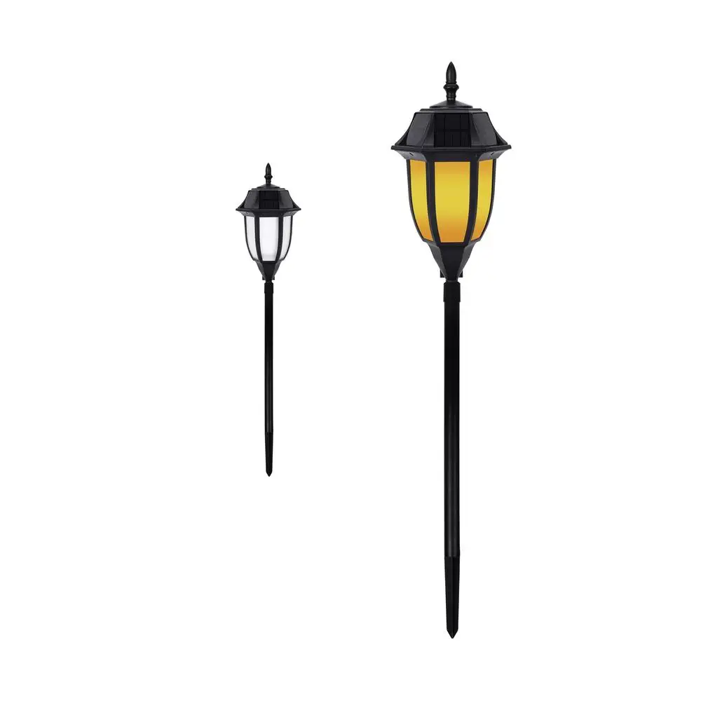 Solar LED Garden Walkway Light Amber/White Modes IP65 Rated 12  Hour Runtime Dusk to Dawn Pole/Stake/Table Stand Included