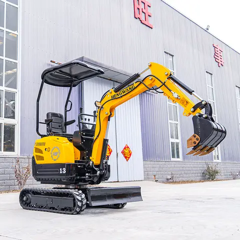 HW-13W Escavatore cingolato da 1 tonnellata Euro 5 Motore diesel Cina Mini bagger idraulico Piccolo trattore scavatore in vendita personalizzato