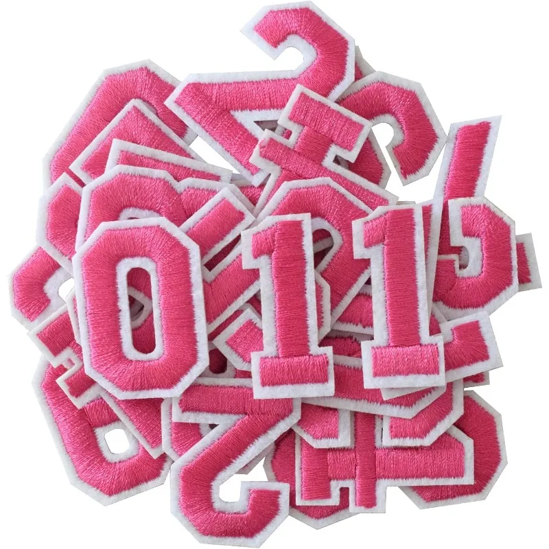 

Numbers 0-9 Applique 30 Pieces Iron on Numbers Patches Pink Number Patches for Clothes Dress Hat Socks Jeans DIY Accessories