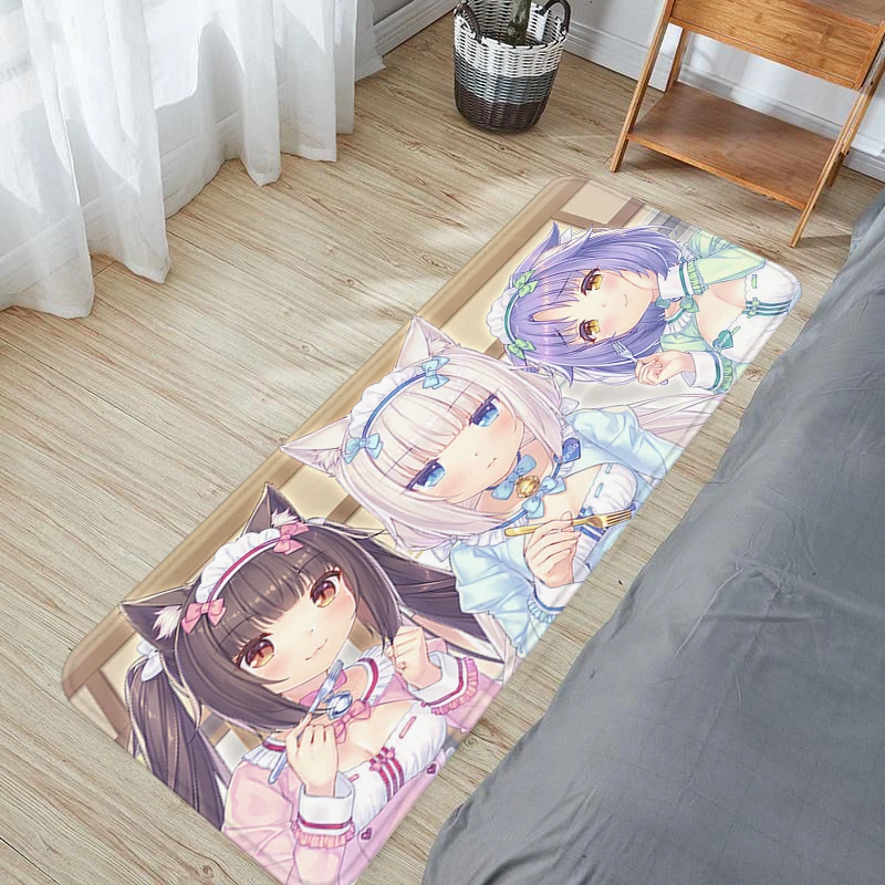 NekoPara Floor Mat Bathroom Carpet Living Room Rug Bedroom Mats Home Entrance Doormat Custom Carpets Rugs Bath Foot Kitchen Door