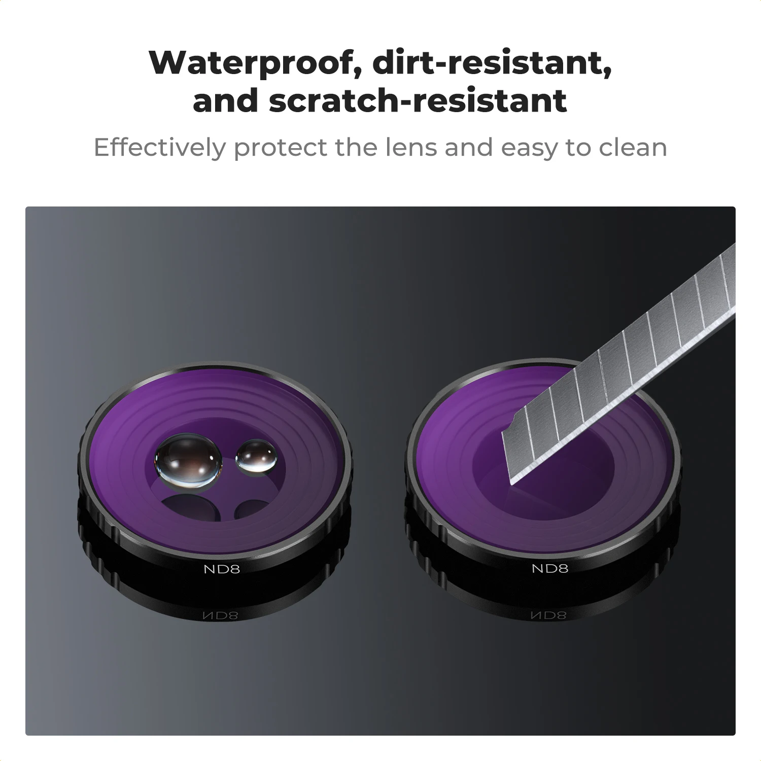 K&F CONCEPT ND8 (3 Stop) Lens Filter for DJI Osmo Action 4 & 5 Pro 28 Multi-Coated Neutral Density Light Reduction Glass Frame view 5