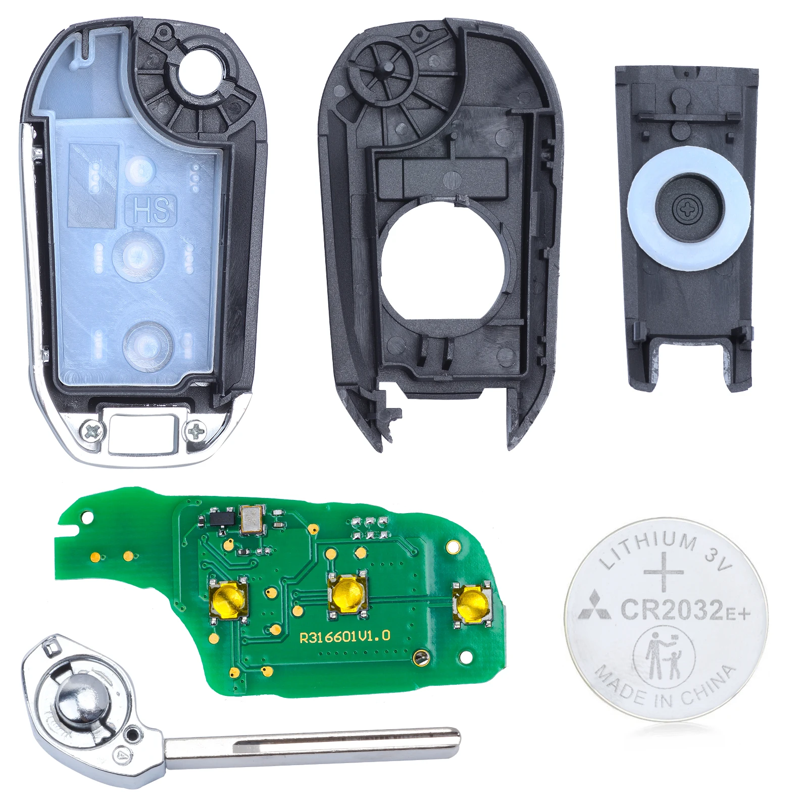 KEYECU 4A Chip HUF8435 P/N: 98 139 654 77 Für Peugeot 308 4008 Citroen C3 C5 C6 Klappbarer Fernbedienungs-Autoschlüssel 433MHz HU83 Klinge – Detail 4