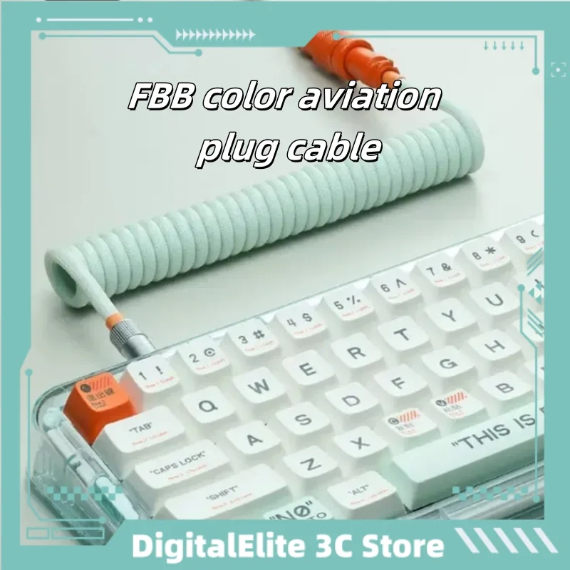 Fbb Color Aviation Plug-In Cable Customized Data Cable Keyboard Mechanical Keyboard Type-C Braided Cable Computer Accessories